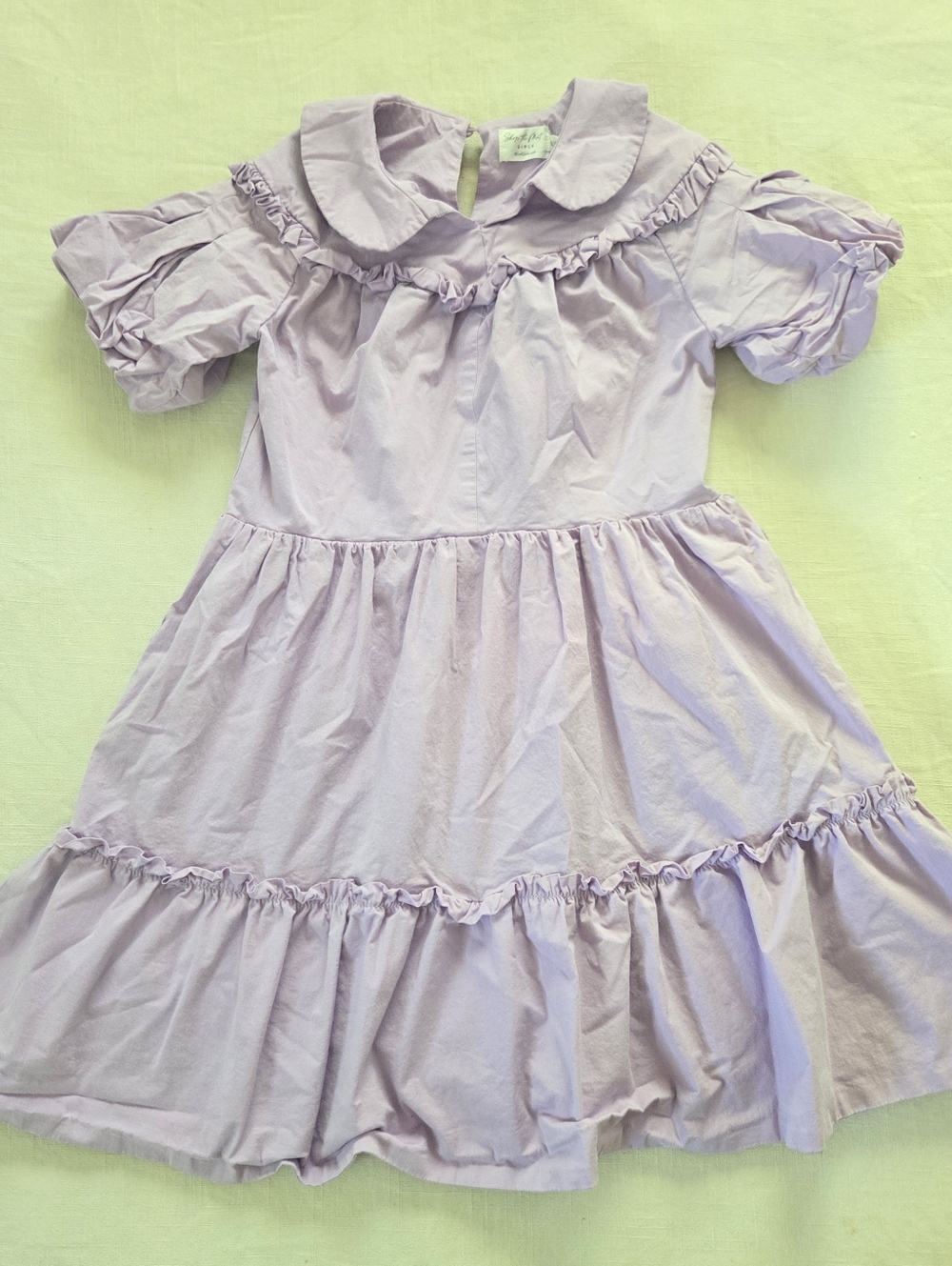 Lavender Ruffled Tiered Dress Shop The Mint Girls Dress Kids 10/12 Purple - Picture 2 of 12